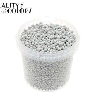 QC Billes de terracotta dans un seau réutilisable | Couleur : Blanc | Diamètre 4 - 8 millimètres | Contenu du seau 1 litre | Par 6 seaux