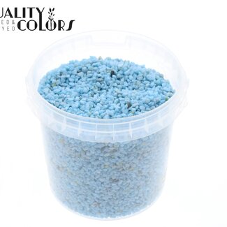 QC Fine Pebbles in Reusable Bucket | Colour: Light Blue | Diameter 4 - 6 millimetres | Bucket Content 1 Litre | Per 6 Buckets