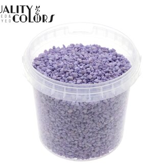 QC Fine Pebbles in Reusable Bucket | Colour: Milka Purple | Diameter 4 - 6 millimetres | Bucket Contents 1 litre | Per 6 buckets