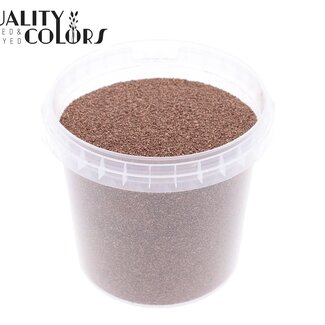 QC Dekorativer Sand in wiederverwendbarem Eimer | Farbe: Kupferfarben | Durchmesser 0,1 - 0,5 Millimeter | Inhalt Eimer 1 Liter | Pro 6 Eimer