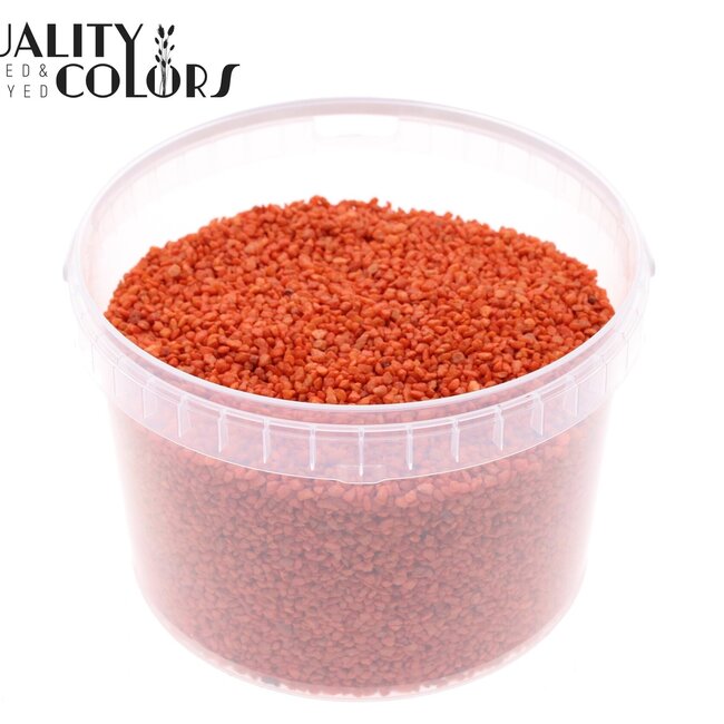 Petits cailloux dans un seau réutilisable | Couleur : Terre cuite | Diamètre 4 - 6 millimètres | Contenu du seau 3 litres | Par seau