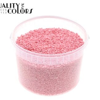 QC Fine Pebbles in Reusable Bucket | Colour: Pink | Diameter 4 - 6 millimetres | Bucket Contents 3 litres | Per bucket