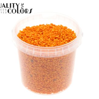 QC Fine Pebbles in Reusable Bucket | Colour: Orange | Diameter 4 - 6 millimetres | Bucket Contents 1 Litre | Per 6 Buckets