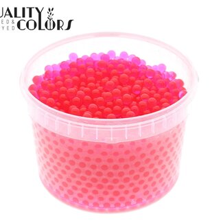 QC Hydrogel beads in reusable bucket | Colour: Cherry-coloured | Diameter 2.5 - 3 millimetres | Bucket contents 3 litres | Per bucket