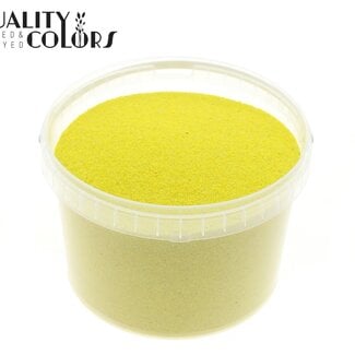 QC Sable décoratif dans un seau réutilisable | Couleur : Jaune | Diamètre 0,1 - 0,5 millimètre | Contenu du seau 3 litres | Par seau