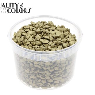 QC Galets décoratifs dans un seau réutilisable | Couleur : Doré | Diamètre 9 - 13 millimètres | Contenu du seau 3 litres | Par seau