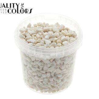 QC Decorative Pebbles in Reusable Bucket | Colour: Natural White | Diameter 9 - 13 millimetres | Bucket Contents 1 litre | Per 6 buckets