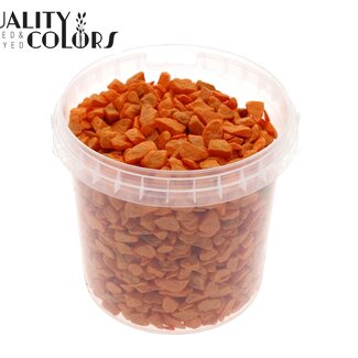 QC Decorative Stones in reusable bucket | Colour: Orange | Diameter 9 - 13 millimetres | Bucket content 1 litre | Per 6 buckets