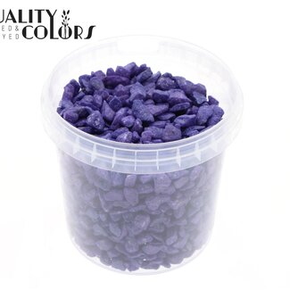 QC Decorative Stones in reusable bucket | Colour: Purple | Diameter 9 - 13 millimetres | Bucket content 1 litre | Per 6 buckets