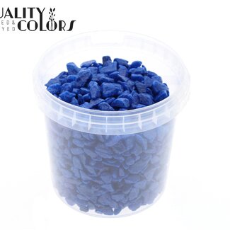 QC Decorative Stones in reusable bucket | Colour: Blue | Diameter 9 - 13 millimetres | Bucket content 1 litre | Per 6 buckets
