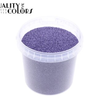 QC Dekorativer Sand in wiederverwendbarem Eimer | Farbe: Lila | Durchmesser 0,1 - 0,5 Millimeter | Inhalt Eimer 1 Liter | Pro 6 Eimer