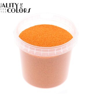 QC Decoratief Zand in herbruikbare emmer | Kleur: Oranje | Diameter 0.1 - 0.5 millimeter | Inhoud emmertje 1 liter | Per 6 emmertjes