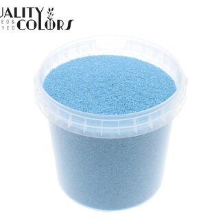 QC Sable décoratif dans un seau réutilisable | Couleur : Bleu clair | Diamètre 0,1 - 0,5 millimètre | Contenu du seau 1 litre | Par 6 seaux