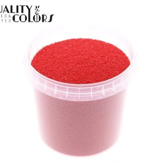 QC Decorative Sand in reusable bucket | Colour: Red | Diameter 0.1 - 0.5 millimetres | Bucket content 1 litre | Per 6 buckets