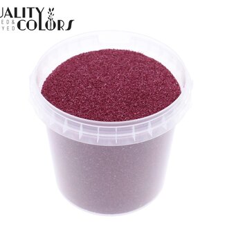 QC Decoratief Zand in herbruikbare emmer | Kleur: Kerskleurig | Diameter 0.1 - 0.5 millimeter | Inhoud emmertje 1 liter | Per 6 emmertjes