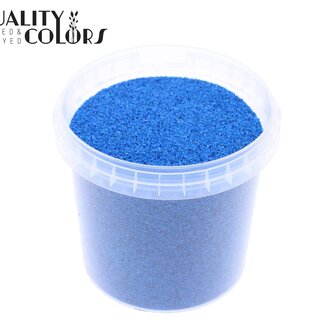 QC Dekorativer Sand in wiederverwendbarem Eimer | Farbe: Blau | Durchmesser 0,1 - 0,5 Millimeter | Inhalt Eimer 1 Liter | Pro 6 Eimer