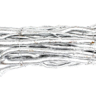 QC Fagot de branches de peuplier | Couleur : Argenté | Diamètre 15 centimètres | Longueur 30 centimètres | Par 4 fagots