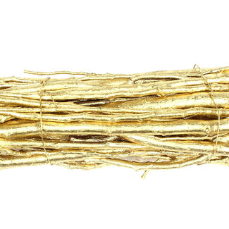 QC Fagot de branches de peuplier | Couleur : Doré | Diamètre 15 centimètres | Longueur 30 centimètres | Par 4 fagots