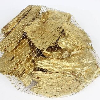 QC Maritima Rinde im Netz | Farbe: Goldfarben | Länge 5 - 12 Zentimeter | Inhalt Netz 500 Gramm | Pro 4 Netze