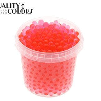 QC Hydrogel beads in reusable bucket | Colour: Red | Diameter 2.5 - 3 millimetres | Bucket contents 1 litre | Per 6 buckets