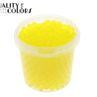 QC Hydrogelparels in herbruikbare emmer | Kleur: Geel | Diameter 2.5 - 3 millimeter | Inhoud emmertje 1 liter | Per 6 emmertjes