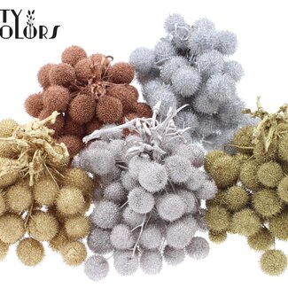 QC Kleine Bal op stok | Metallic Mix | Kleur: Gemengde Kleuren | Small Ball Bijsteker | 10 bijstekers per bos | Per 5 bossen