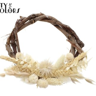 QC Grapevine Dried Flower Wreath “Frost” | Colour: Bleached White | Diameter 15 centimetres | Per 5 wreaths