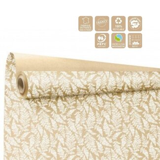 4A Papier op rol “Cyrielle” | Kleur: Bruin Naturelle Wit | Breedte 80 centimeter | Lengte 40 meter | Per rol