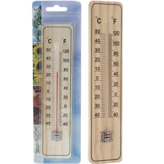 4A Binnen Buiten Analoge Thermometer | Kleur: Lichtbruin | Lengte 22 centimeter | Per thermometer