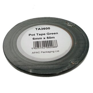 4A Pot Tape | Colour: Black | Width 6 millimetres | Length 50 metres | Per roll