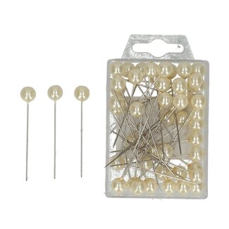 4A Pins with Pearl Head | Colour: Champagne | Diameter 10 millimetres | Length 60 millimetres | Contents 50 pins | Per box