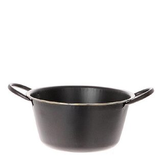 4A Zinkschale Blumentopf Pflanzentopf | Farbe: Schwarz | Durchmesser 19 Zentimeter | Höhe 9,5 Zentimeter | Pro 10 Schalen