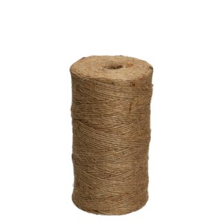 4A Jute Touw Draad | Kleur: Lichtbruin | Diameter 3 millimeter | Lengte 6 meter | Gewicht 500 gram | Per rol