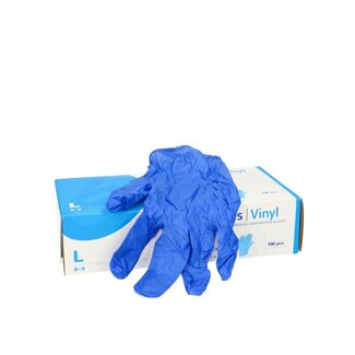 4A Handschoen Maat L (8-9) | Kleur: Blauw | Per 100 handschoenen