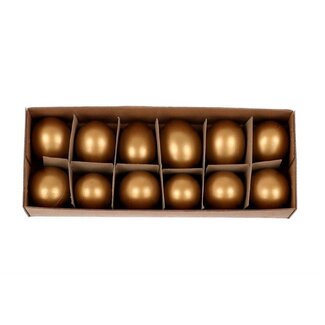 4A Chicken Egg | Colour: Gold | Width 4 centimetres | Length 6 centimetres | Per 12 eggs