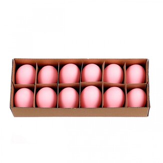 4A Œuf de poule | Couleur : Rose | Largeur 4 centimètres | Longueur 6 centimètres | Par 12 œufs