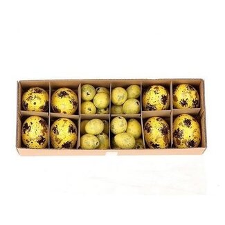 4A Kippeneieren (8x) en Kwarteleieren (24x) Mix | Kleur: Geel | Per set