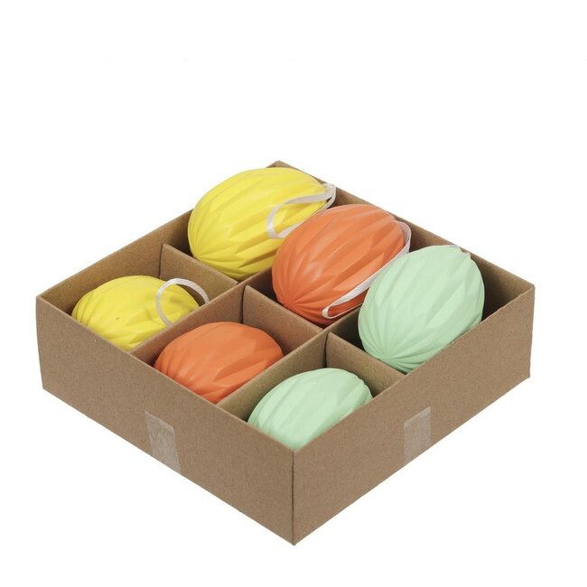 Assortiment de Décoration d'Œufs | Couleur : Couleurs Mélangées | Diamètre 6 centimètres | Par 6 œufs