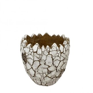 4A Ceramic Egg-Shaped Flowerpot | Colour: Natural White | Diameter 11.5 centimetres | Height 11.5 centimetres | Per 6 pots