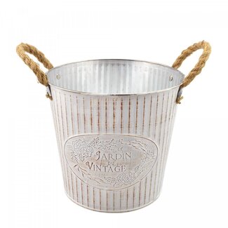 4A Zinc Flower Pot Planter | Colour: Silver | Diameter 20 centimetres | Height 19 centimetres | Per 12 flower pots