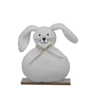 4A Decoratie Konijn van Textiel | Kleur: Naturelle Wit | Breedte 16 centimeter | Hoogte 14.5 centimeter | Per 6 konijnen