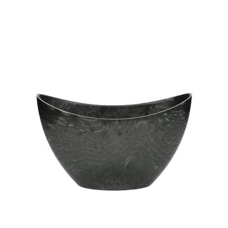 4A Kunststoff Melamin Bootform Schale Pflanzgefäß | Farbe: Grau | Länge 24 Zentimeter | Breite 10 Zentimeter | Höhe 14 Zentimeter | Pro 12 Schalen