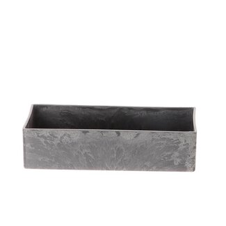 4A Bac à fleurs en mélamine plastique | Couleur : Gris | Longueur 20 centimètres | Largeur 10,5 centimètres | Hauteur 5 centimètres | Par 12 bacs