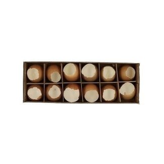 4A Open Kippeneieren Decoratie | Kleur: Bruin | Diameter 4 centimeter | Hoogte 6 centimeter | Per 12 eieren