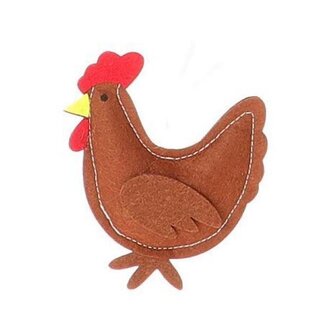 4A Décoration Suspendue Poule | Couleur : Marron | Longueur 10 centimètres | Hauteur 11,5 centimètres | Par 12 poules