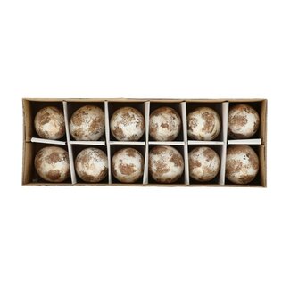 4A Chicken Egg Decoration | Colour: White Brown | Diameter 6 centimetres | Height 4 centimetres | Per 12 eggs