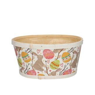 4A Bac à fleurs en bois "Easter" | Couleur : Couleurs mélangées | Longueur 22 centimètres | Largeur 18 centimètres | Hauteur 11 centimètres | Par 10 bacs