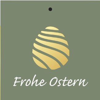 4A Carte de Pâques “Frohe Ostern” | Couleur : Vert Jaune | Longueur 7 centimètres | Largeur 7 centimètres | Par 20 cartes
