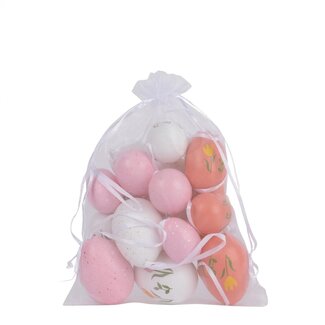 4A Décoration d'œuf | Couleur : Rose | Diamètre 4 centimètres | Hauteur 6 centimètres | Par 20 œufs