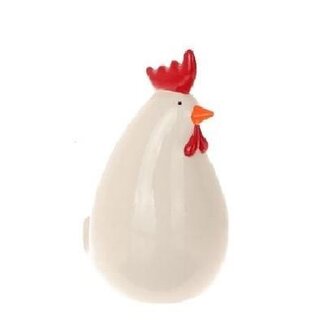 4A Poulet en céramique “Gally” | Couleur : Blanc Naturel | Longueur 10 centimètres | Largeur 8 centimètres | Hauteur 15 centimètres | Par 4 poules